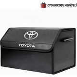 Rukye Shop Toyota Marka Logolu Oto Bagaj Organizer Çanta Oto Bagaj Çantası 2 Bölmeli Suni Deri