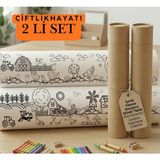 Rulo Boyama Kağıdı-Çiftlik Hayatı -Bebek ve Çocuklar Için Eğitici Aktivite