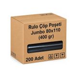 Rulo Çöp Poşeti Jumbo 80x110 400 Gr 200'lü