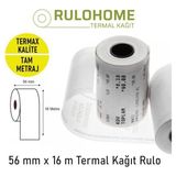 Rulo Home Termal Kağıt 56X16 Termal Pos Rulosu & Yazarkasa Kağıdı 1 Koli (20PAKET / 200 Rulo)