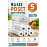 Rulo Poşet 5 Rulo Orta Boy Market Manav Poşeti Çöp Poşeti Atlet Poşet
