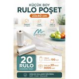 Rulo Poşet Küçük Boy 20 Rulo Hışır Atlet Poşet Market Manav Poşeti Çöp Poşeti