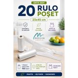 Rulo Poşet Orta Boy 20 Rulo Market Manav Poşeti Hışır Atlet Poşet Çöp Poşeti