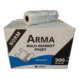 Rulo Şeffaf Market Poşet Torba - Hışır Atlet Poşet - Büyük Boy - 200 Adetlik 20 Rulo / Koli