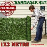 Rulo Yapay Sarmaşık Yaprağı Çit, Duvar Dekorasyonu, Gizlilik Çiti, Yaprak Ekran, Dış Mekan Iç Mekan,1x3 Metre - 1 x 3 m