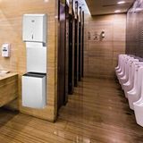 Rulopak Z Katlama Kağıt Havlu Dispenseri 400'lü +çöp Kovası 9 L Paslanmaz Kombi Set Beyaz