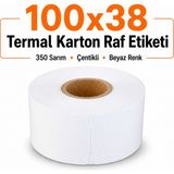 RULORULO 100X38 Termal Karton Raf Etiketi 10 Adet 350 Sarım Çentikli