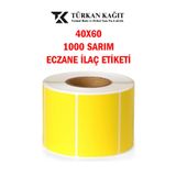 RULORULO 40x60 1000li Eczane ilaç Tarif Etiketi Sarı Renk 10 Adet