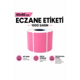 RULORULO 40x60 Pembe Renk Termal Eczane İlaç Tarif Etiketi 1000li 1 Rulo