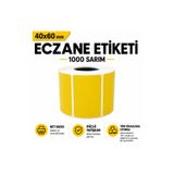 RULORULO 40x60 Sarı Termal Eczane İlaç Tarif Etiketi 1000’li 10 Rulo