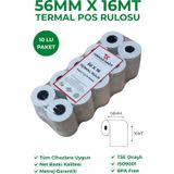 RULORULO 56X16 Termal Rulo - Yazarkasa Pos Rulosu 66 Paket 660 Adet 1 Koli