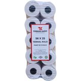 RULORULO 56x25 Termal Rulo 5 Paket 50 Adet Yazarkasa Pos Rulosu TSE Belgeli BPA Free