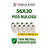 RULORULO 56x30 Termal Rulo - Yazarkasa Pos Rulosu 1 Paket 10 Adet