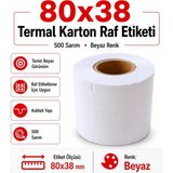 RULORULO 80X38 Termal Karton Raf Etiketi 5 Adet 500 Sarım