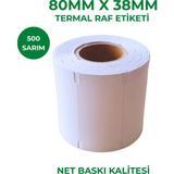 RULORULO 80x38 Termal Karton Raf Etiketi 500 Sarım 1 Adet