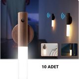 Rultech 10 Adet Şarjlı Kablosuz Sensörlü LED Aplik Şarjlı Harekete Duyarlı Dokoratif Duvar Lambası - 3200K - Gün Işığı