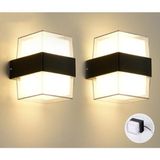 Rultech 2 Adet Duvar Lambası LED Işık 12W Su Geçirmez Duvar Aplik İç & Dış Mekan Aydınlatma Bahçe Teras Lamba Ledışık - 3000K - Gün Işığı