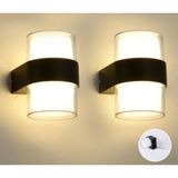 Rultech 2 Adet Duvar LED Lamba 12W Gün Işık 3200K Bahçe Teras Iç&dış Mekan Dekoratif LED Aplik Aydınlatma - 3200K - Gün Işığı