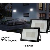 Rultech 2 Adet LED Işık Projektör 100W Beyaz Işık 6500K 9000LM Bahçe Duvar Yol Aydınlatma Dış&iç Mekan - 6500K - Beyaz