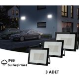 Rultech 3 Adet LED Işık Projektör 100W Beyaz Işık 6500K 9000LM Bahçe Duvar Yol Aydınlatma Dış&iç Mekan - 6500K - Beyaz