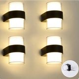 Rultech 4 Adet Duvar LED Lamba 12W Gün Işık 3200K Bahçe Teras Iç&dış Mekan Dekoratif LED Aplik Aydınlatma - 3200K - Gün Işığı