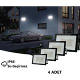 Rultech 4 Adet LED Işık Projektör 100W Beyaz Işık 6500K 9000LM Bahçe Duvar Yol Aydınlatma Dış&iç Mekan - 6500K - Beyaz