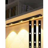 RULTECH 40cm Harekete Duyarlı led İnsan Vücudu Sensörlü Usb Sarj Taşınabilir Kablosuz Mutfak Elbise Dolabı Merdiven Led Cabinet Gece Lambası(3 ADET 40CM)