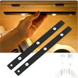 Rultech 40CM Insan Vücudu Sensörlü USB Sarj Taşınabilir Kablosuz Mutfak, Elbise Dolabı, Merdiven, LED Cabinet Gece Lamba Aplik Aydınlatma - Siyah