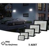Rultech 5 Adet LED Işık Projektör 100W Beyaz Işık 6500K 9000LM Bahçe Duvar Yol Aydınlatma Dış&iç Mekan - 6500K - Beyaz