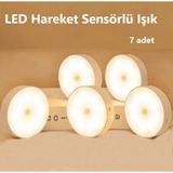 Rultech 7 Adet Harekete Duyarlı Sensörlü Sarjlı Mıknatıslı Gün Işık LED Mutfak, Banyo, Yatak Odası LED Işık Cabinet Aydınlatma Kabinet - 4000K - Nature