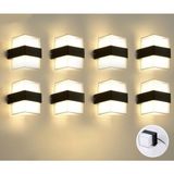 Rultech 8 Adet Duvar Lambası LED Işık 12W Su Geçirmez Duvar Aplik İç & Dış Mekan Aydınlatma Bahçe Teras Lamba Ledışık - 3000K - Gün Işığı