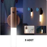 Rultech 9 Adet Şarjlı Kablosuz Sensörlü LED Aplik Şarjlı Harekete Duyarlı Dokoratif Duvar Lambası - 3200K - Gün Işığı