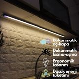 Rultech Dokunmatik 120CM Gün Işık Tak Çalıştır LED Işık Mutfak, Dolap, Tezgah Altı, Duvar Dekoratif Gece Lamba - GÜN IŞIK 3000K - Siyah