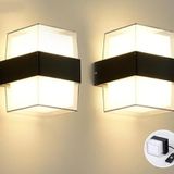RULTECH Duvar lambası Modern Led Işık 12W 3200K Gün Işığı Su Geçirmez Duvar Aplik iç&dış Mekan Aydınlatma (2 ADET)