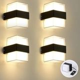 RULTECH Duvar lambası Modern Led Işık 12W 3200K Gün Işığı Su Geçirmez Duvar Aplik iç&dış Mekan Aydınlatma (4 ADET)
