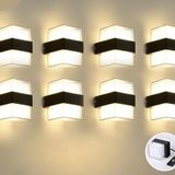 RULTECH Duvar lambası Modern Led Işık 12W 3200K Gün Işığı Su Geçirmez Duvar Aplik iç&dış Mekan Aydınlatma (8 ADET)