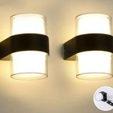 RULTECH DUVAR LED LAMBA 12W GÜN IŞIK 3200K BAHÇE TERAS İÇ&DIŞ MEKAN DEKORATİF LED APLİK AYDINLATMA (2 ADET)