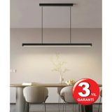 Rultech Lineer 150CM Siyah kasa Beyaz Işık 6500K Ledli Sarkıt Modern LED Avize, Salon, Mutfak, Masa Üstü Avize Aydınlatma