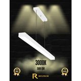 Rultech Lineer 60CM Beyaz Kasa Gün Işık 3000K Ledli Sarkıt Modern LED Avize, Salon, Mutfak, Masa Üstü Avize - 3000K - Gün Işığı