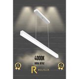 Rultech Magro 4000K Sıcak Beyaz Işık , Beyaz Kasa, 100CM Ledli Sarkıt Modern LED Avize, Salon, Mutfak, Masa - Beyaz - Sarı