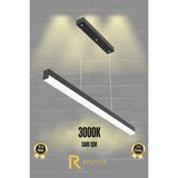 Rultech Magro 60CM ( Siyah Kasa, Gün Işık 3000K ) Sarkıt Modern LED Avize, Salon, Mutfak, Masa - SİYAH KASA - Gün Işığı