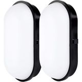 RulTech Su Geçirmez 20W Siyah Kasa Gün Işık 4200K Bahçe Teras Banyo Iç Dış Mekan LED Işık 2000LM - 2 ADET - 4200K - Gün Işığı