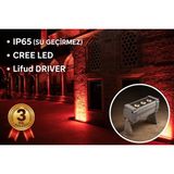 Rultech Wallwasher LED Aydınlatma Duvar ve Ağaç Boyama Su Geçirmez 12CM/3W/300LM - Kırmızı