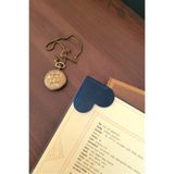 Rumi Deri İsme Özel Kişileştirilebilir Hakiki Deri Kalp Kitap Ayracı Erkek & Kadın Hediyelik