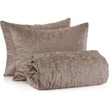 Rumija Home Mocha Luxury Sütlü Kahve Kadife Kapitone Pamuklu Çift Kişilik Yatak Örtüsü Seti 150 x 300 cm