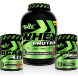 Run Nutrition Kas Kütlesi + Vücut Geliştirme Paketi 2 (Whey Protein 2.4kg,Glutamine,Bcaa) - Çikolata