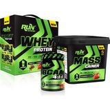 Run Nutrition Kas Ve Hacim Paketi (Whey Protein 72 Saşe 4 Çeşit Aroma,Mass Gainer,Bcaa) - Çikolata