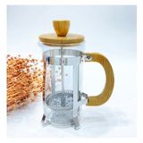 Runaway Ahşap Detaylı 350 ml Cam French Press Kahve Demleme Aracı