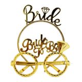 Runaway Bride Yazılı Taç ve Bride To Be Yazılı Gözlük Seti Altın Renk