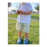 runbaby %100 Pamuk Çift Kat Müslin Bebek Şort (YEŞİL ÇİZGİLİ)